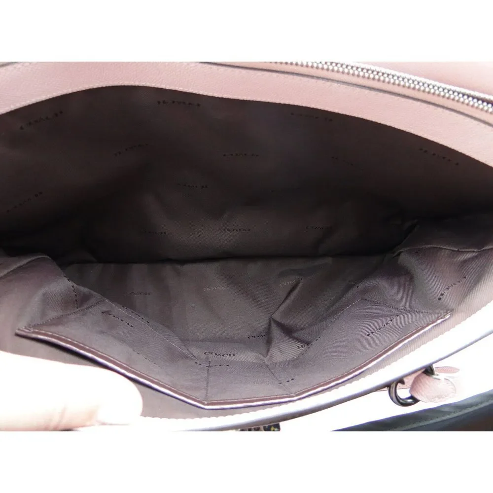 COACH Cross Grain Leather Large Folio Tote‎ Travel Luggage Business Bag Pink NWT - Picture 9 of 16